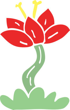 Bir insan tarafından çizilmiş kırmızı zambak karalaması