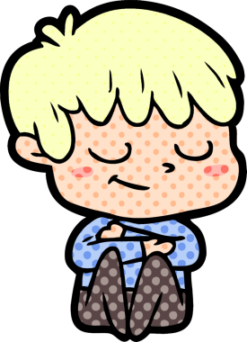 Bir insan tarafından çizilmiş mutlu çocuk çizgi filmi.