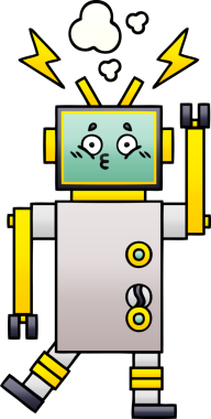 Bir insan tarafından çizilmiş bir robotun gölgelenmiş çizimi