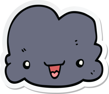 Bir insan tarafından çizilmiş küçük mutlu bulut.