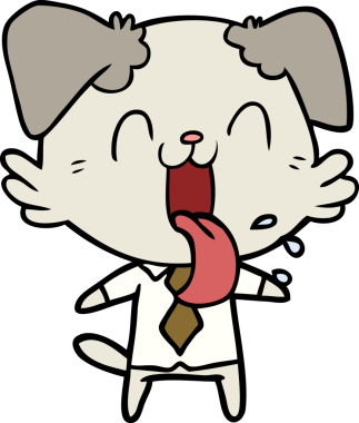 Bir insan tarafından çizilmiş nefes nefese bir köpek.