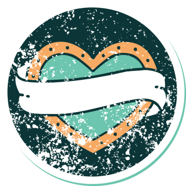 Bir insan tarafından çizilmiş kalp ve bayrağın sembolik depresif dövme şekli