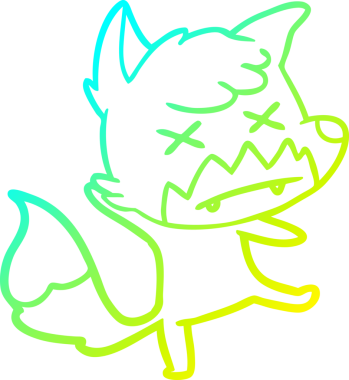 Bir insan tarafından çizilmiş ölü tilki çizgi filmi.