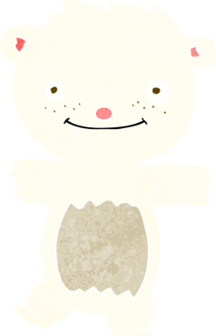 bir insan tarafından çizilmiş kutup ayısı yavrusu.