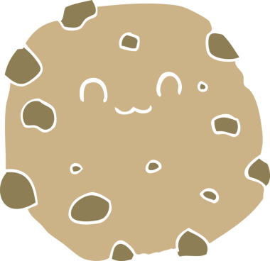 Bir insan tarafından çizilmiş düz renkli çizgi film bisküvisi