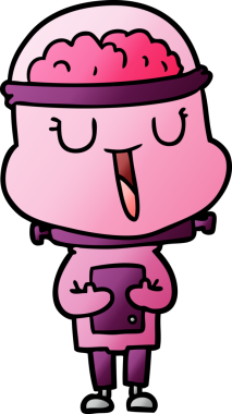 Bir insan tarafından çizilmiş mutlu çizgi film robotu