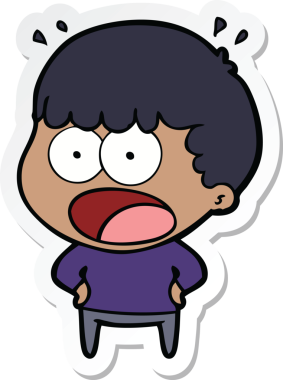 Bir insan tarafından çizilmiş bir karikatür çıkartması.