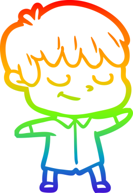 gökkuşağı gradyan çizgi çizimi bir insan tarafından çizilmiş mutlu bir çocuk