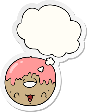 Bir insan tarafından çizilmiş, düşünce baloncuklu tatlı çörek.