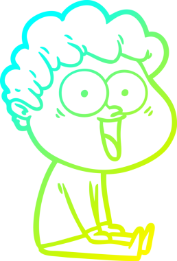 Bir insan tarafından çizilmiş mutlu bir adamın soğuk çizgi çizimi.