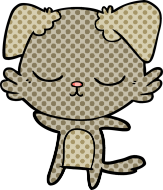 Bir insan tarafından çizilmiş şirin bir çizgi film köpeği.