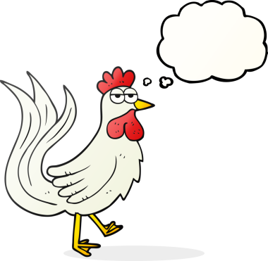 Bir insan tarafından çizilmiş serbest çizim balon karikatür horozu