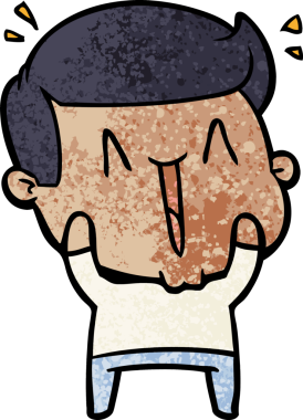 Bir insan tarafından çizilmiş heyecanlı bir çizgi film.