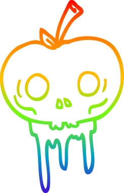 Bir insan tarafından çizilen cadılar bayramı elmasının çizgi çizimi.