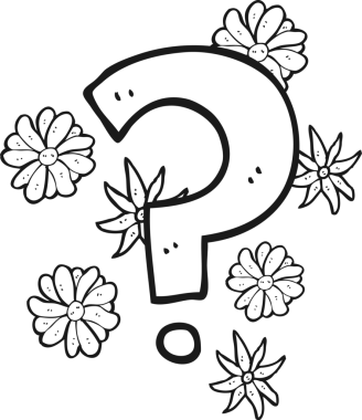 Bir insan tarafından çizilmiş siyah beyaz çizgi film soru işareti