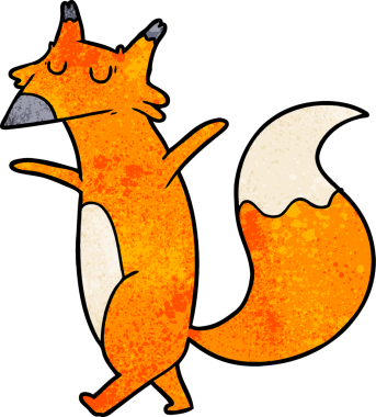 bir insan tarafından çizilmiş tilki çizgi filmi