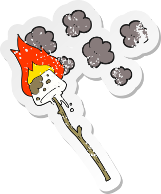 Bir insan tarafından çizilmiş bir marşmelovun gerilimli yapıştırması.