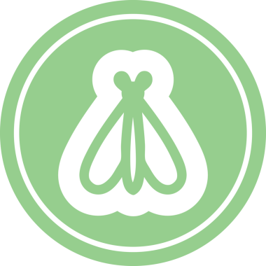 bir insan tarafından çizilmiş uçan böcek dairesel simgesi