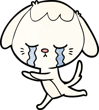 Bir insan tarafından çizilmiş ağlayan bir köpek.