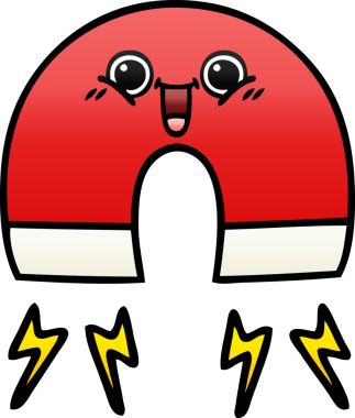 Bir insan tarafından çizilmiş bir mıknatısın gölgelenmiş gradyanı