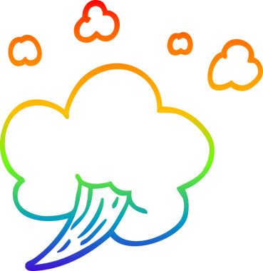 Gökkuşağı gradyan çizgi çizimi Bir insan tarafından çizilen hava fırtınası çizgi filmi