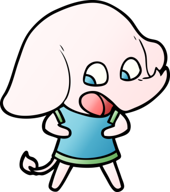 Bir insan tarafından çizilmiş şirin bir fil.