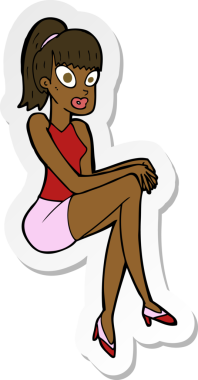 Bir insan tarafından çizilmiş güzel bir karikatür çıkartması.