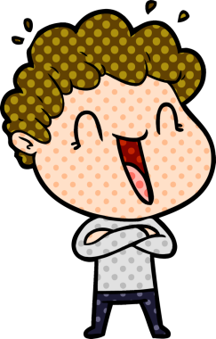 Bir insan tarafından çizilmiş mutlu bir adam.