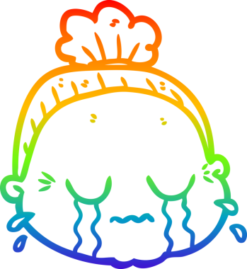 Gökkuşağı gradyan çizgi çizimi Bir insan tarafından çizilmiş yaşlı bir kadın