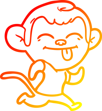 Bir insan tarafından çizilmiş komik çizgi maymun çizimi.