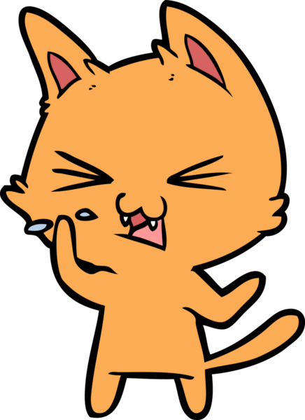 Bir insan tarafından çizilmiş kedi tıslaması.