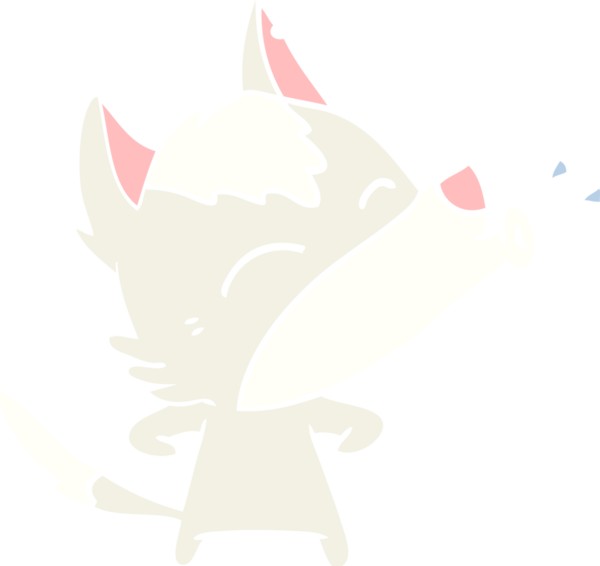 Uluyan Kurt düz renkli çizgi film bir insan tarafından çizildi.