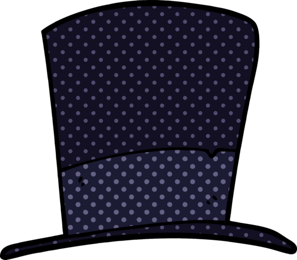 Bir insan tarafından çizilmiş karikatür silindir şapka.