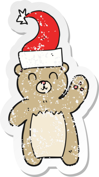 Bir insan tarafından çizilen oyuncak ayının gerilimli çıkartması.