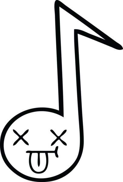 Bir insan tarafından çizilmiş bir notanın çizgi çizimi