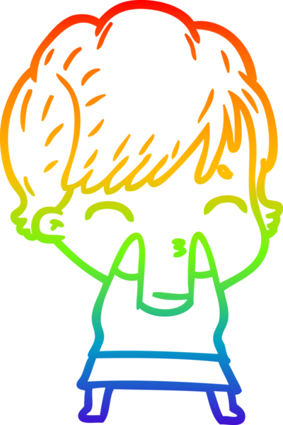 Gökkuşağı gradyan çizgi çizimi Bir insan tarafından çizilmiş bir çizgi kadın