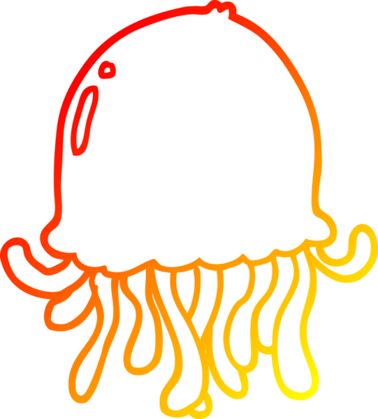 Bir insan tarafından çizilmiş bir denizanasının sıcak çizgi çizimi