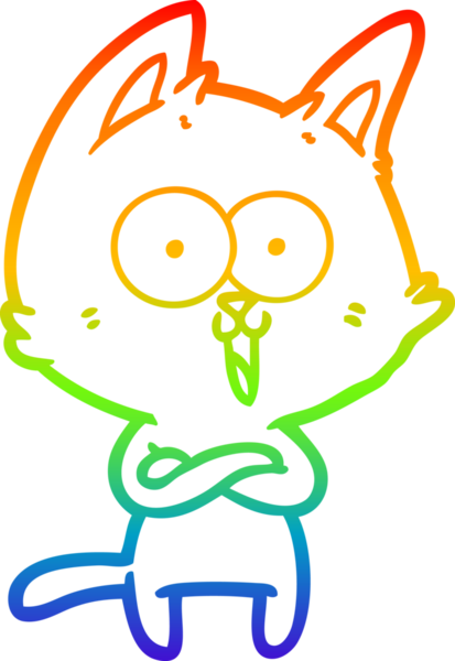 gökkuşağı gradyan çizimi bir insan tarafından çizilmiş komik bir çizgi film kedisi