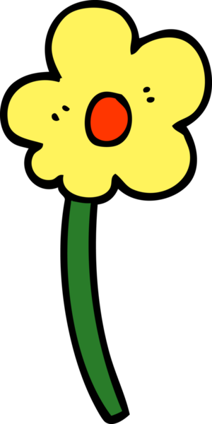 Bir insan tarafından çizilmiş karikatür çiçeği