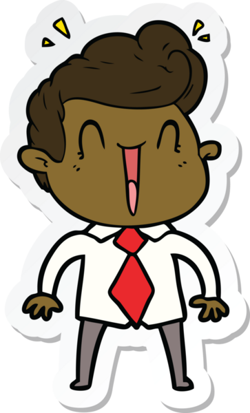 Bir insan tarafından çizilmiş heyecanlı bir adamın çıkartması.