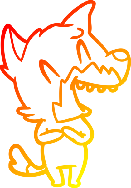 Bir insan tarafından çizilmiş gülen tilki çizgi filmi.