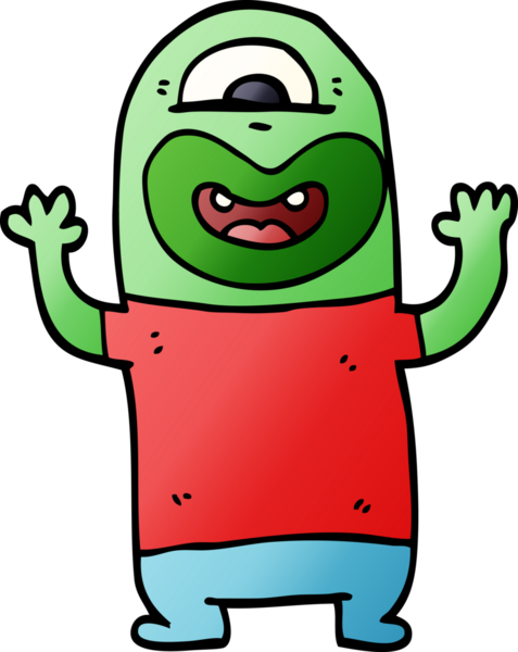 Bir insan tarafından çizilmiş uzaylı canavar karalaması.