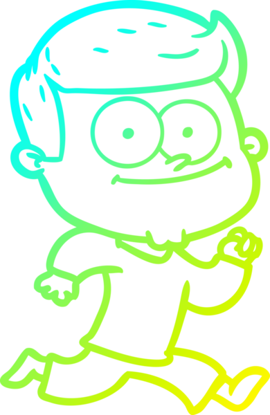 Bir insan tarafından çizilmiş mutlu bir adamın soğuk çizgi çizimi.