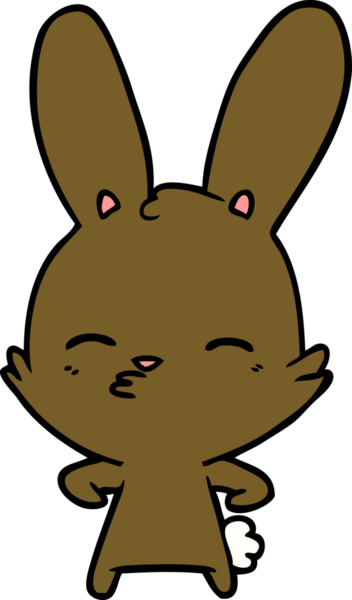 Bir insan tarafından çizilmiş meraklı tavşan çizgi filmi.