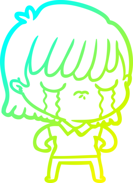 Bir insan tarafından çizilmiş ağlayan bir karikatür çizimi.