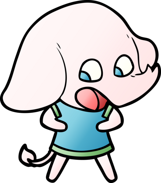 Bir insan tarafından çizilmiş şirin bir fil.