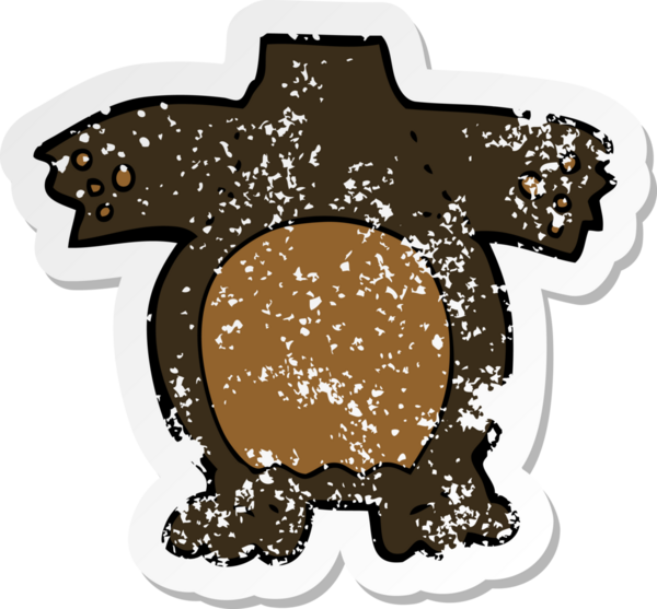 Bir insan tarafından çizilmiş siyah ayı vücudunun gerilimli çıkartması.