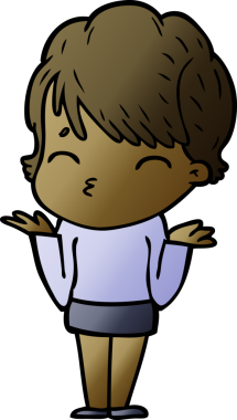 Bir insan tarafından çizilmiş bir çizgi film kadını.