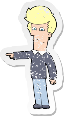 Bir insan tarafından çizilmiş karikatür adamın gerilmiş çıkartması.