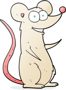 Bir insan tarafından çizilmiş serbest çizim mutlu fare.